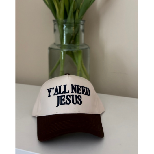 Y'all Need Jesus Hat- Christian Trucker Hat, Faith-Based Embroidered Hat