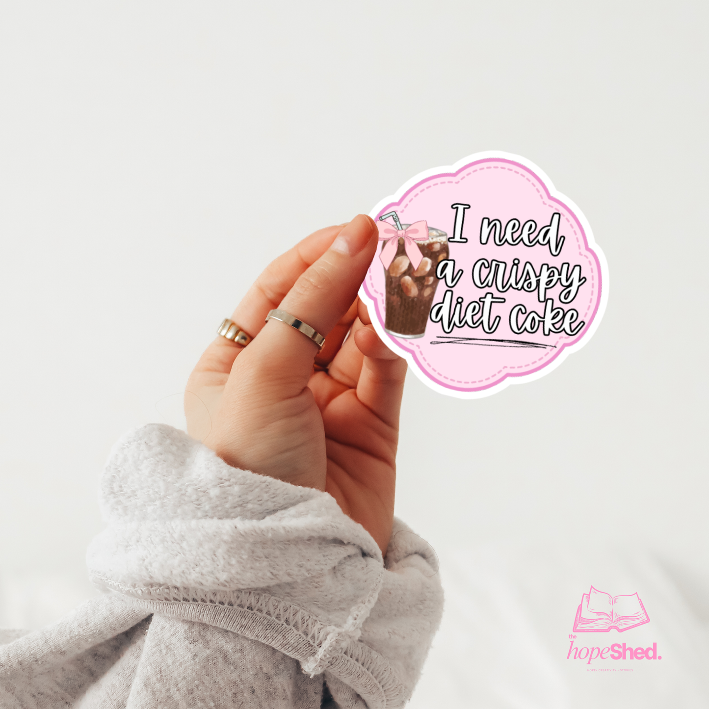 I Need a Crispy Diet Coke Sticker – Pink Funny Soda Lover Sticker