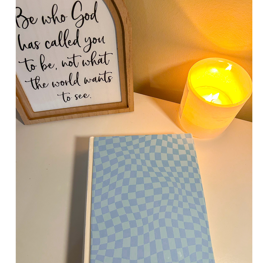 π The Haven β ESV Journaling Bible (Blue Wavy Checkered)