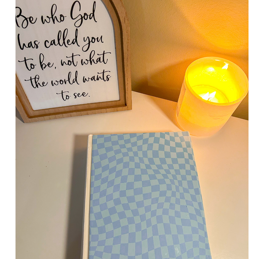 🌊 The Haven – ESV Journaling Bible (Blue Wavy Checkered)