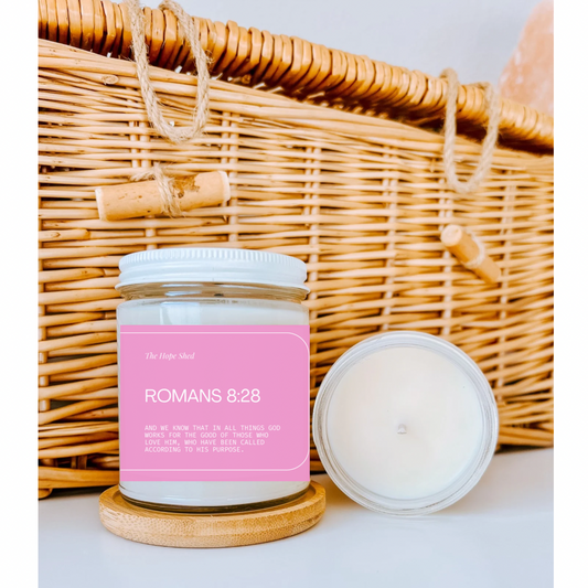 Scripture Candle - Romans 8:28