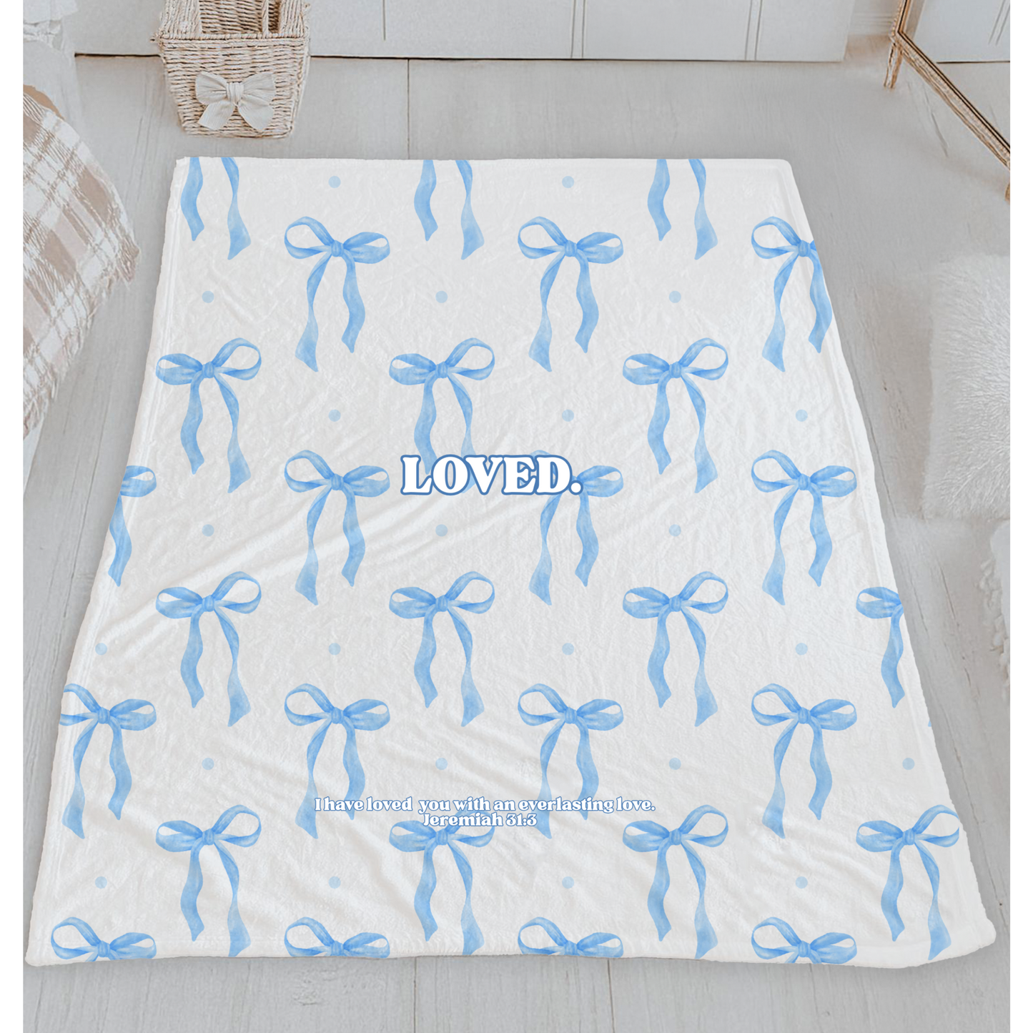 LOVED Blanket | Blue Bow Edition