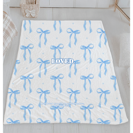 LOVED Blanket | Blue Bow Edition