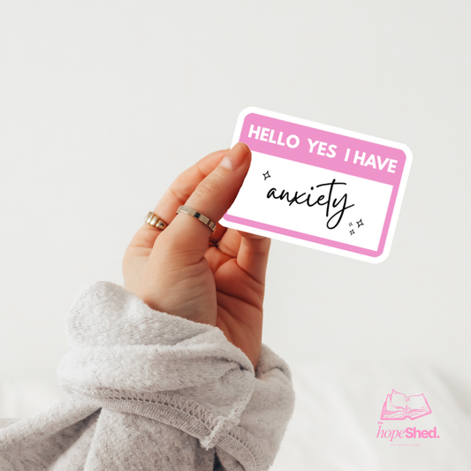 Hello I Have Anxiety Sticker – Pink Mental Health Awareness Vinyl Sticker
